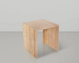 Lucca Beige End Table 250Travertine-ET Meridian Furniture