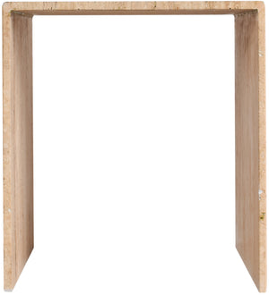 Lucca Beige End Table 250Travertine-ET Meridian Furniture