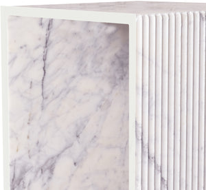 Lucca White End Table 250White-ET Meridian Furniture