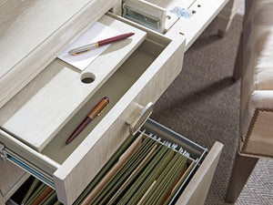 Lexington Sligh Avery Executive Desk - Elegant Design With Ample Storage And Faux Leather Writing Surface For Professionals Aspen Wood 250-400