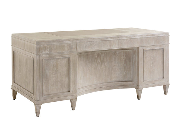 Lexington Sligh Avery Executive Desk - Elegant Design With Ample Storage And Faux Leather Writing Surface For Professionals Aspen Wood 250-400