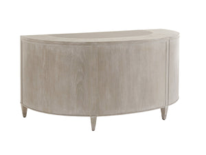 Lexington Sligh Dylan Demilune Desk: Elegant Walnut Design With Faux Leather Surface, 7 Drawers & Stylish Storage Solutions Aspen Wood 250-402