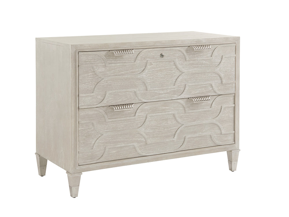 Lexington Sligh Octavia File Chest - Stylish Storage Solution With Contemporary Fretwork And Full-extension Drawers Aspen Wood 250-450