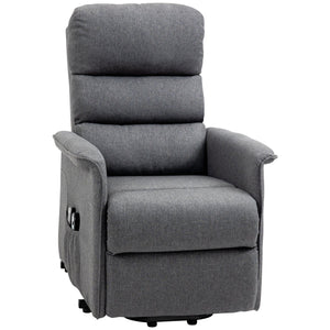 English Elm HOMCOM Electric Lift Recliner Chair with Remote Control, Supportive Foam & Pocket Storage for Seniors Grey W2225P217935