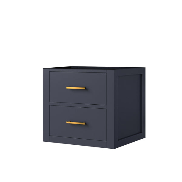 English Elm Blue Midcentury Wallhung Single Sink Vanity 20" W x 18" D, Soft-Close Drawer, Fully Assembled, Compact Storage B2731P257890