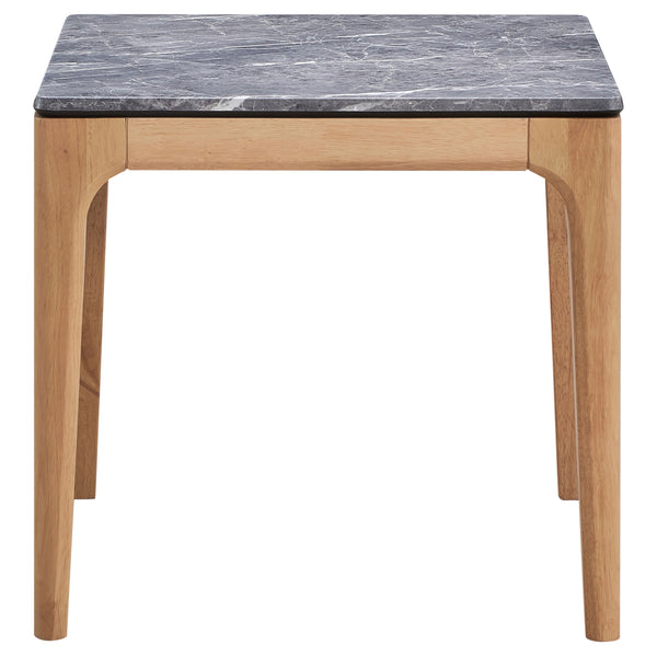 English Elm Blaine Contemporary Grey Faux Marble End Table With Light Oak Base - Elegant Living Room Accent Piece B062P299949