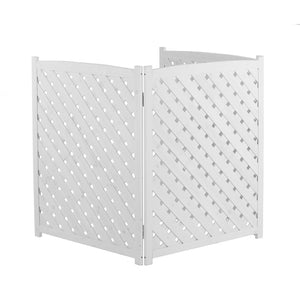 English Elm 3-panel Outdoor Wood Slatted Privacy Screen Enclosure for Patio Equipment Areas White W2640P389245