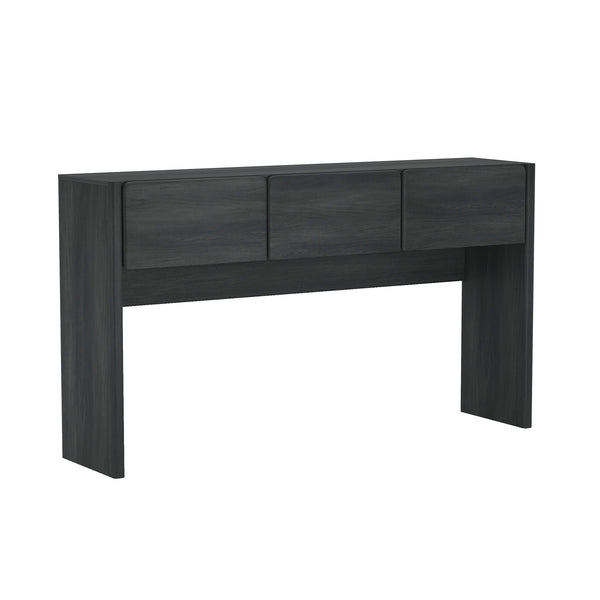 English Elm Linda Console Table Charcoal Gray with 3 Spacious Drawers, Sleek Hardware-Free Front, 60" L Modern Storage B365P398091