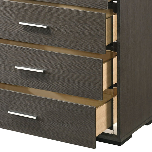 English Elm Escher Eight-Drawer Modern Oak-Style Dresser with Soft-Close Glides, Dovetail Construction, Dust-Proof Gray,Oak 54 L x 20 W x 37 H B2726P261878