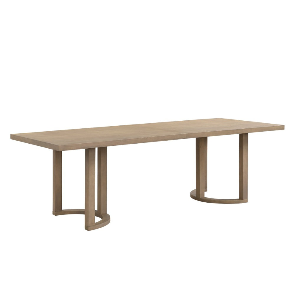 English Elm 95 Inch Rectangular Dining Table Seats Eight with Trestle Base in Light Ash Finish N771P388973A