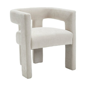 English Elm United We Win Chenille Barrel Accent Armchairs Set of Two for Living Room Dining Beige W1568P389268