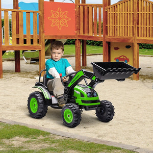 English Elm Aosom 6v Electric Ride on Excavator for Kids with Adjustable Bucket and Dual Speed W2225P229143