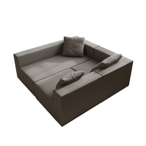 English Elm L Shaped Modular Sectional Sofa - 110" Corduroy Comfort With Movable Ottoman For Stylish Living Spaces W3670S00002