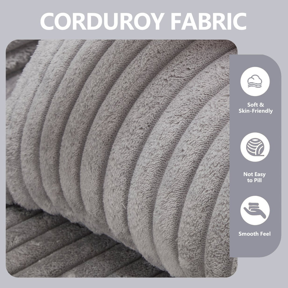 English Elm Modern Minimalist Modular Sectional Sofa – L-Shape Right-Facing Chaise With Deep Seats In Light Gray W2959S00003