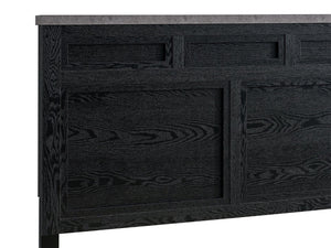 English Elm Nick King Storage Bed with Drawers Bold Headboard Faux Granite and Wood Grain Frame B078S00708