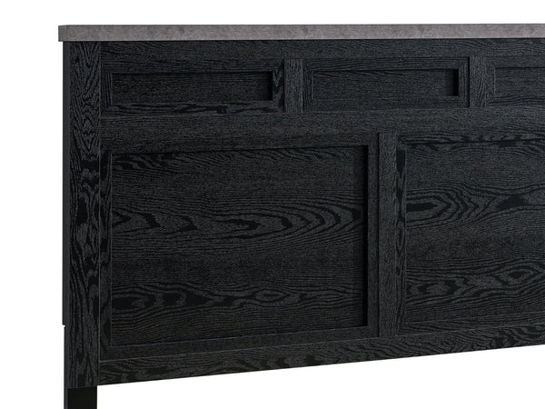 English Elm Nick King Storage Bed with Drawers Bold Headboard Faux Granite and Wood Grain Frame B078S00708