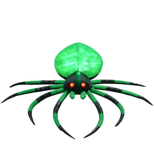 English Elm Homcom 6' Inflatable Halloween Spider Decor With Led Lights, Easy Setup, Waterproof For Lawn Fun W2225P229713