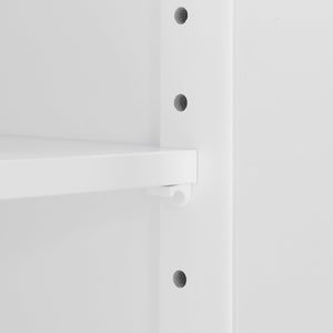 English Elm Bathroom Storage Cabinet with Two Doors and Drawers, Adjustable Shelf, MDF Finish, Slim 28"L x 15"W White N725P188460K