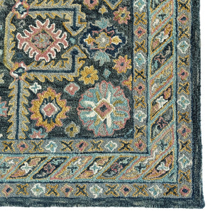 Capel Rugs Avanti-villa Skakta Wool Area Rug With Hand-worked Accents And Vibrant Mosaic Pattern For Home Decor Dark Green, Multicolor 100% Wool 2514rs03060506275