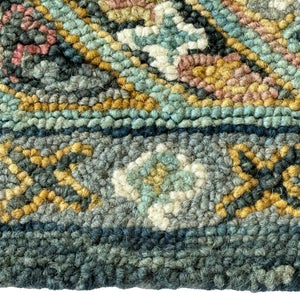 Capel Rugs Avanti-villa Skakta Wool Area Rug With Hand-worked Accents And Vibrant Mosaic Pattern For Home Decor Dark Green, Multicolor 100% Wool 2514rs03060506275