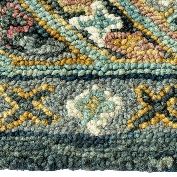 Capel Rugs Avanti-villa Skakta Wool Area Rug With Hand-worked Accents And Vibrant Mosaic Pattern For Home Decor Dark Green, Multicolor 100% Wool 2514rs03060506275