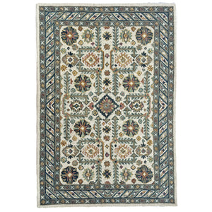 Capel Rugs Avanti-villa Skakta Wool Area Rug With Hand-worked Accents And Vibrant Mosaic Pattern For Home Decor Ivory Multi, White 100% Wool 2514rs10001400675