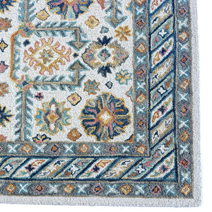 Capel Rugs Avanti-villa Skakta Wool Area Rug With Hand-worked Accents And Vibrant Mosaic Pattern For Home Decor Ivory Multi, White 100% Wool 2514rs10001400675