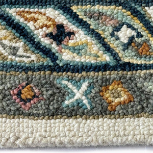 Capel Rugs Avanti-villa Skakta Wool Area Rug With Hand-worked Accents And Vibrant Mosaic Pattern For Home Decor Ivory Multi, White 100% Wool 2514rs10001400675