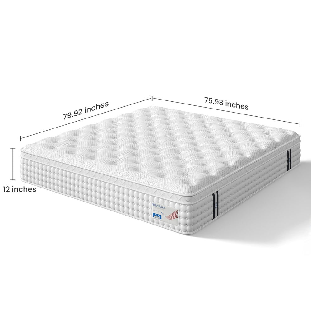 English Elm 12 Inch King Hybrid Mattress Gel Foam Pocket Springs Firm Support Cool Sleep B2716P415650