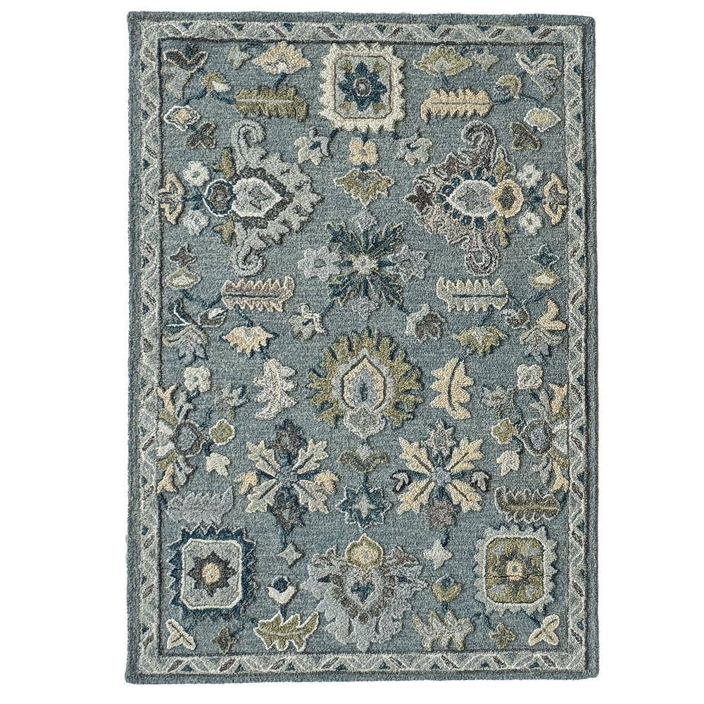 Capel Rugs Avanti-contessa Vibrant Shakta Rug - Handcrafted Wool With Eclectic Mosaic Patterns And Motifs Azure, Tan 100% Wool 2515rs07091000400