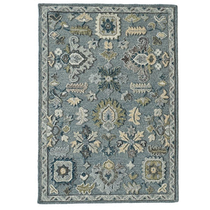 Capel Rugs Avanti-contessa Vibrant Shakta Rug - Handcrafted Wool With Eclectic Mosaic Patterns And Motifs Azure, Tan 100% Wool 2515rs07091000400