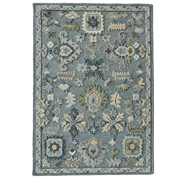 Capel Rugs Avanti-contessa Vibrant Shakta Rug - Handcrafted Wool With Eclectic Mosaic Patterns And Motifs Azure, Tan 100% Wool 2515rs07091000400