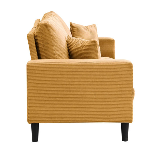 English Elm 74" Three Seat Sofa Hardwood Frame High Density Foam Upholstered Modern Living Room Orange W311P221215
