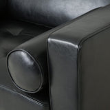 Christopher Knight Home® - Noble House - Malinta Contemporary Tufted Club Chair, Midnight Black and Espresso