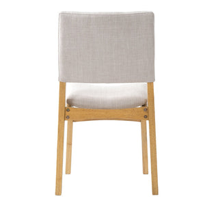 English Elm Upholstered Stackable Dining Chairs Linen Fabric Rubberwood Frame Rustic Set of 2 Natural N752P327193N