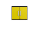 Manhattan Comfort Eiffel Modern Floating Garage Cabinet Matte Black and Yellow 251BMC84