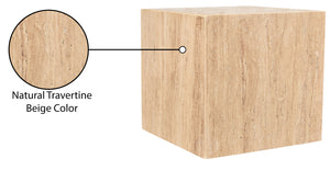 Bolzano Beige End Table 251Travertine-ET Meridian Furniture