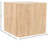 Bolzano Beige End Table 251Travertine-ET Meridian Furniture