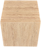 Bolzano Beige End Table 251Travertine-ET Meridian Furniture