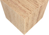 Bolzano Beige End Table 251Travertine-ET Meridian Furniture