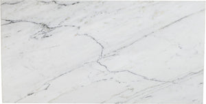 Meridian Furniture Bolzano Genuine Marble Coffee Table with Polished Veined Stone Surface for Modern Living Rooms White Genuine Marble 251White-CT