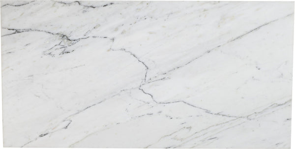 Meridian Furniture Bolzano Genuine Marble Coffee Table with Polished Veined Stone Surface for Modern Living Rooms White Genuine Marble 251White-CT