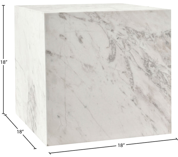 Bolzano White End Table 251White-ET Meridian Furniture