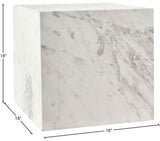 Bolzano White End Table 251White-ET Meridian Furniture