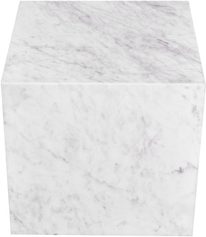 Bolzano White End Table 251White-ET Meridian Furniture