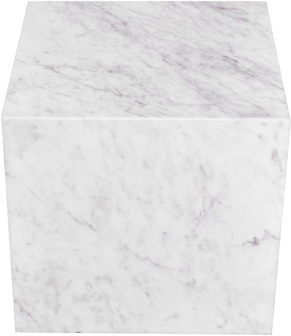 Bolzano White End Table 251White-ET Meridian Furniture