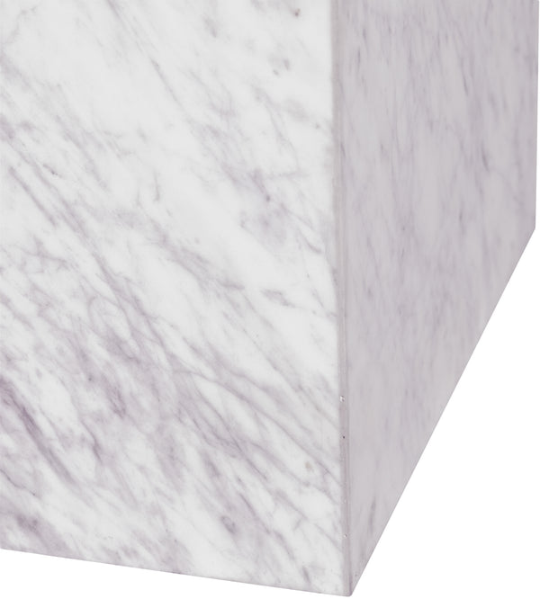 Bolzano White End Table 251White-ET Meridian Furniture