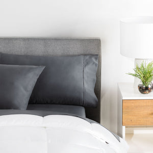 English Elm Brookside Double-Brushed Microfiber Sheet Set Split Cal King Slate – Ultra Soft, Wrinkle & Stain Resistant B350P326208