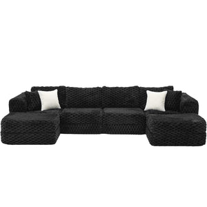 English Elm Swivel Barrel Accent Chair Chenille Tufted Round Club Seat for Living Room Lounge Black N719S002360B