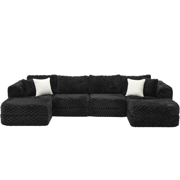English Elm Swivel Barrel Accent Chair Chenille Tufted Round Club Seat for Living Room Lounge Black N719S002360B